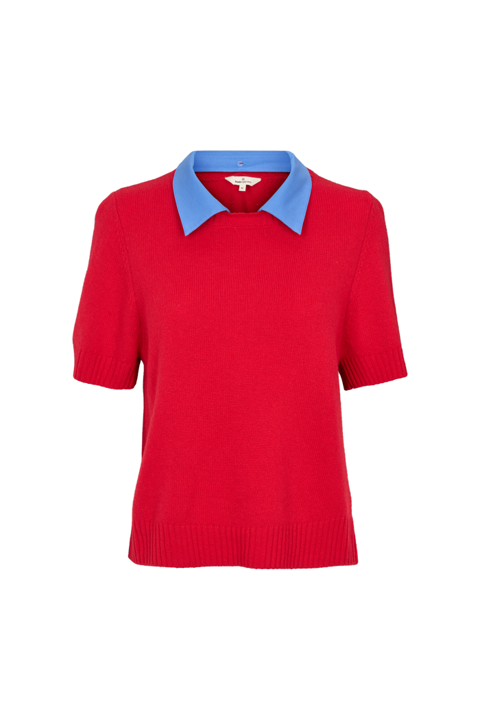 Basic Apparel Liz SS W. Collar Sweaters 913 Tomato